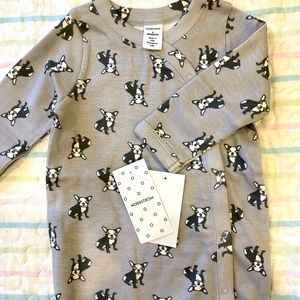 Nordstrom Baby Micro Grey Bulldogs Footie Pajamas Available in sizes 3 & 9 mos